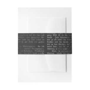 Vintage Gothic Calligraphy Invitation Belly Band