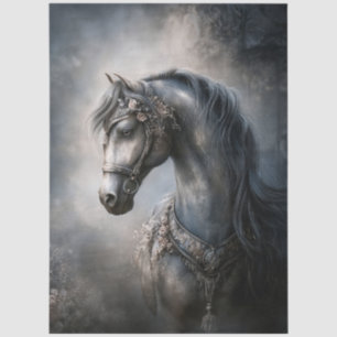 Vintage Gothic Carousel Horse for Decoupage Tissue Paper