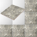 Vintage Gothic Castle Pattern Tile<br><div class="desc">This is a digitally enhanced print derived from an antique 1850 block printed pattern of a single drop-repeating motif of three bays of a late Gothic building with vaulting and portions of cresting. Landscape scene with foliage and flowers seen through window. You can combine these to make a nice border...</div>