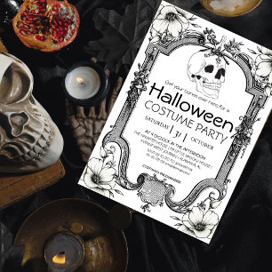 Vintage Gothic Classic Halloween Costume Party  Invitation