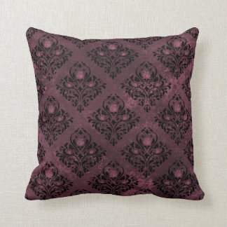 Vintage Gothic Damask Pattern Throw Pillow