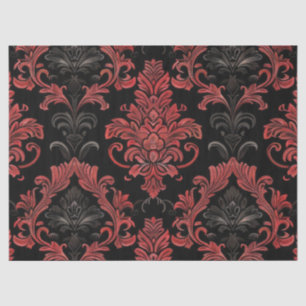 Vintage Gothic Damask Red & Black Decoupage Tissue Paper