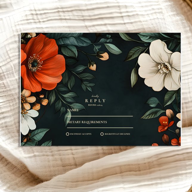 Vintage Gothic Fall  RSVP Card (Creator Uploaded)