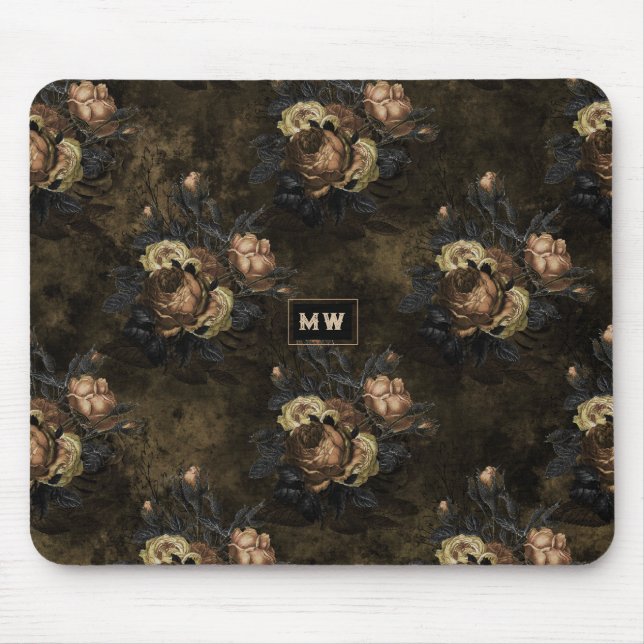 Vintage Gothic Floral Mouse Mat (Front)