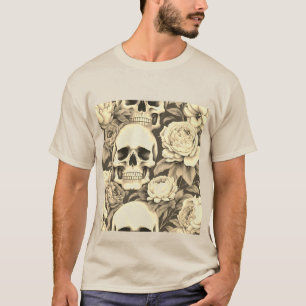 Vintage Gothic Floral Skull T-Shirt