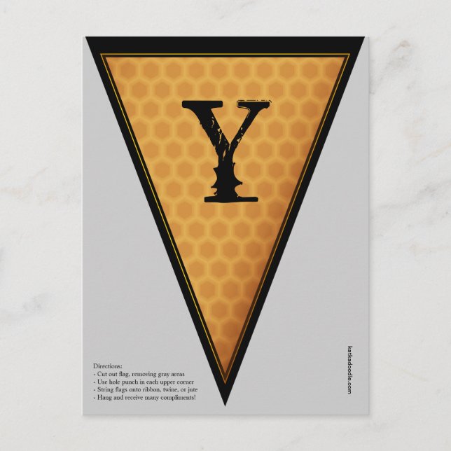 Vintage Gothic Halloween Banner Bunting Flag Postcard (Front)