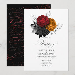 Vintage Gothic Halloween Floral Elegance Invitation