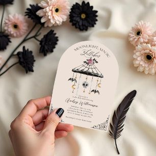 Vintage Gothic Halloween Mobile Spooky Baby Shower Invitation