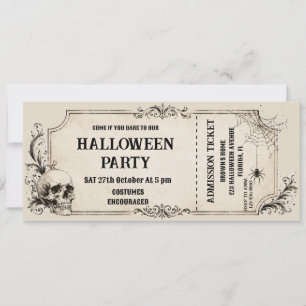Vintage Gothic Halloween Party Birthday Invitation