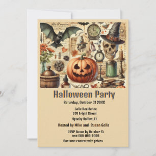 Vintage Gothic Halloween Party  Invitation
