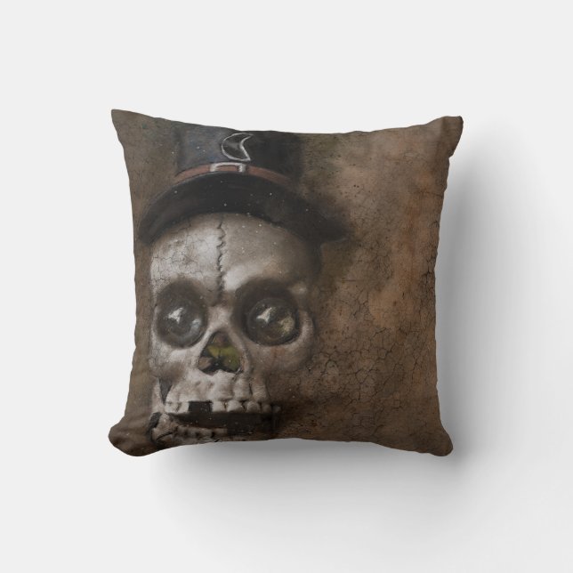 Vintage Gothic Halloween skull Cushion (Front)