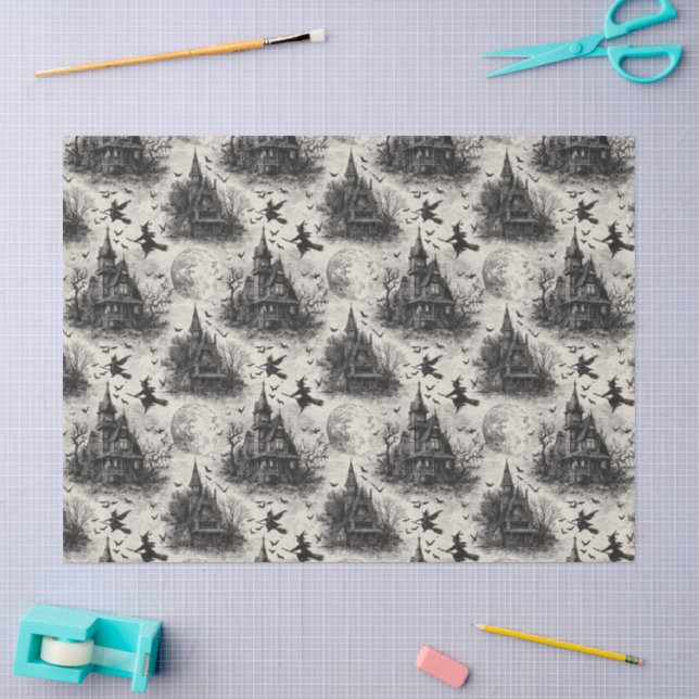 Vintage Gothic Halloween  Tissue Paper (Craft)
