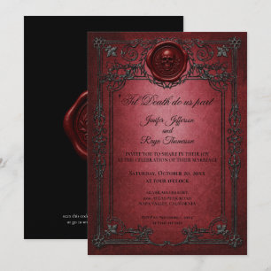 Vintage Gothic Halloween wedding invitation