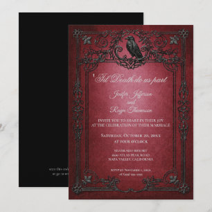 Vintage Gothic Halloween wedding invitation