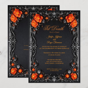 Vintage Gothic Halloween wedding invitation