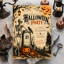 Vintage Gothic Haunted Cemetery Halloween Party