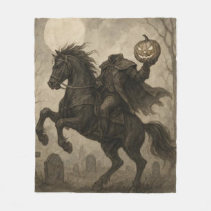 Vintage/Gothic Headless Horseman Halloween/Autumn  Fleece Blanket