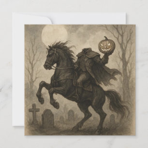 Vintage/Gothic Headless Horseman Halloween/Autumn Invitation