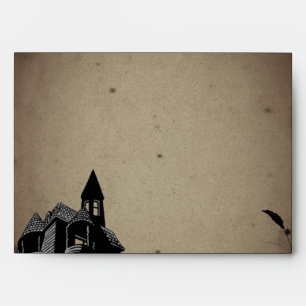 Vintage Gothic House Wedding Envelope