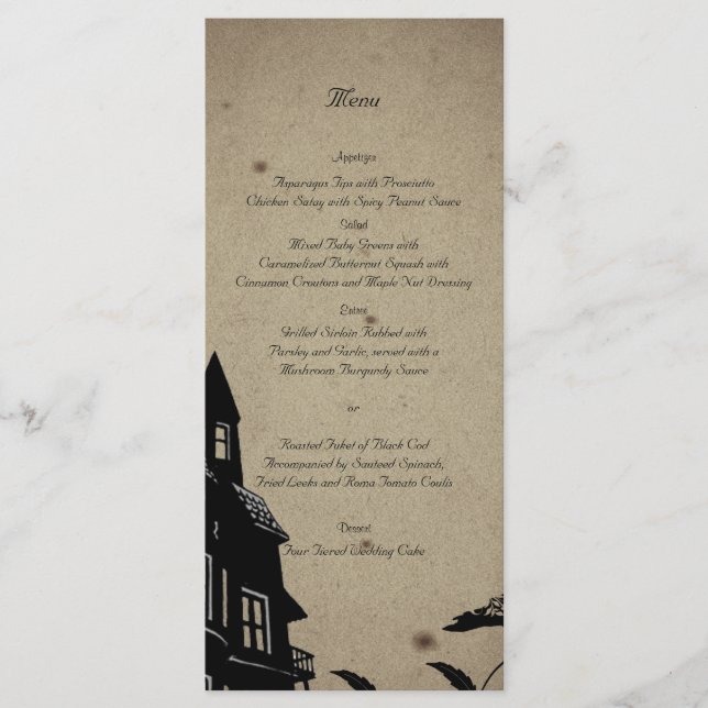 Vintage Gothic House Wedding Menu (Front)