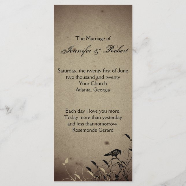 Vintage Gothic House Wedding Program Programme (Front)