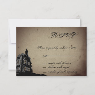 Vintage Gothic House Wedding Response Card