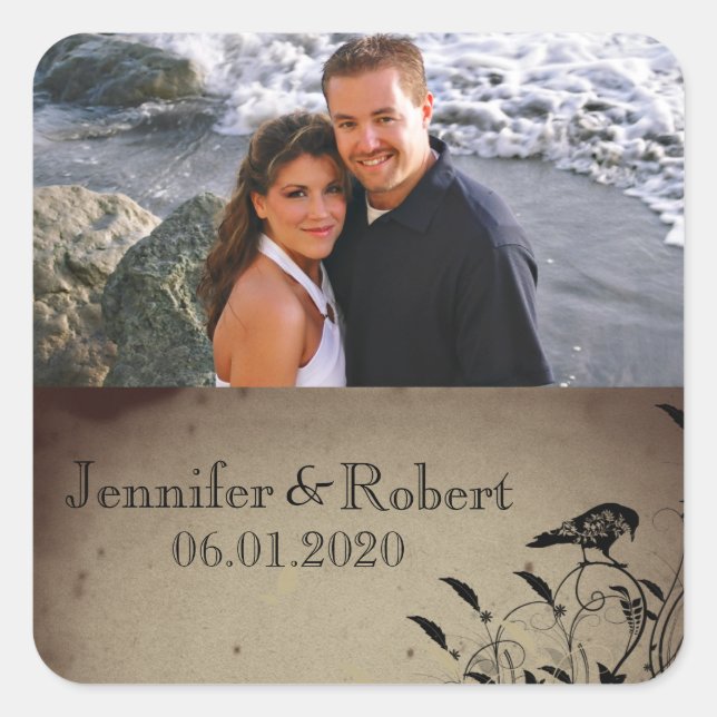 Vintage Gothic House Wedding Square Sticker (Front)