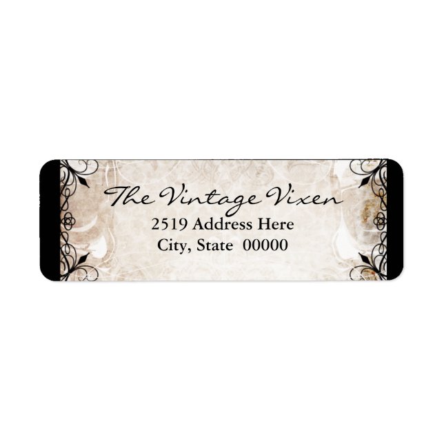 Vintage Gothic Ironwork and Skulls Label (Front)