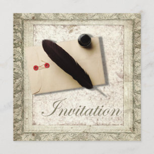 vintage gothic love steampunk wedding invitation