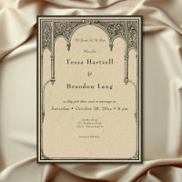 Vintage Gothic Mediaeval Line Arch Border Wedding