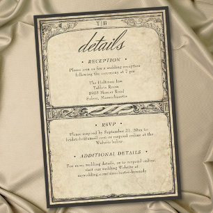 Vintage Gothic Medieval Border Parchment Wedding Enclosure Card