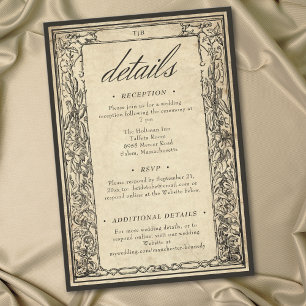 Vintage Gothic Medieval Border Parchment Wedding Enclosure Card