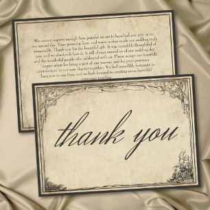 Vintage Gothic Medieval Border Parchment Wedding Thank You Card
