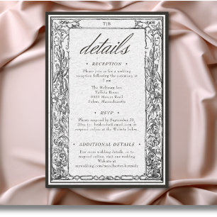 Vintage Gothic Medieval Border Wedding Details Enclosure Card
