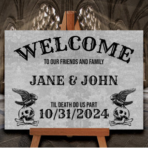 Vintage, Gothic or Halloween Wedding Welcome Poster