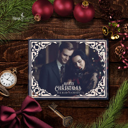 Vintage Gothic Photo Christmas Postcard