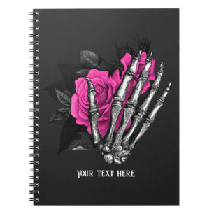 Vintage Gothic Pink Rose Skeleton Personalised Not Notebook