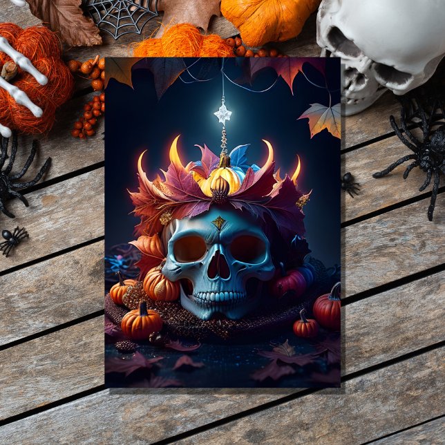 vintage  gothic pumpkin and skull spooky halloween invitation (Creator Uploaded)