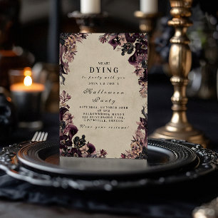 Vintage Gothic Purple Floral Party Invitation