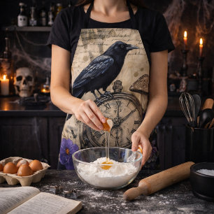 Vintage Gothic Raven Apron