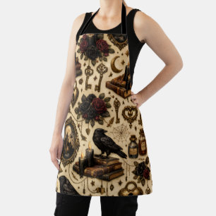 Vintage Gothic Raven Apron