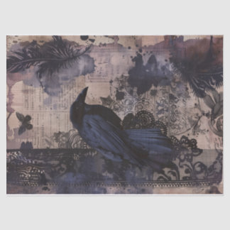 Vintage Gothic Raven Decoupage Tissue Paper