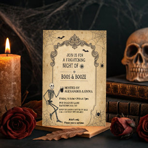 Vintage Gothic Skeleton - Adult Halloween Party Invitation