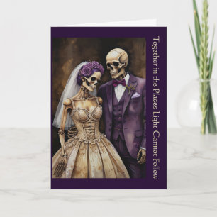 Vintage Gothic Skeleton Couple Valentines Day Card