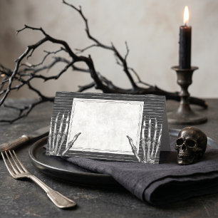 Vintage Gothic Skeleton Halloween Place Card