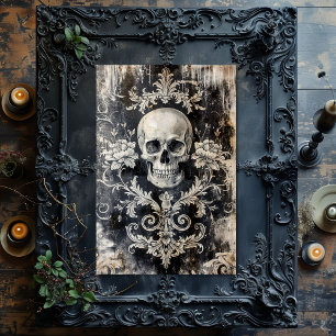 Vintage Gothic Skeleton Skull Decoupage  Tissue Paper