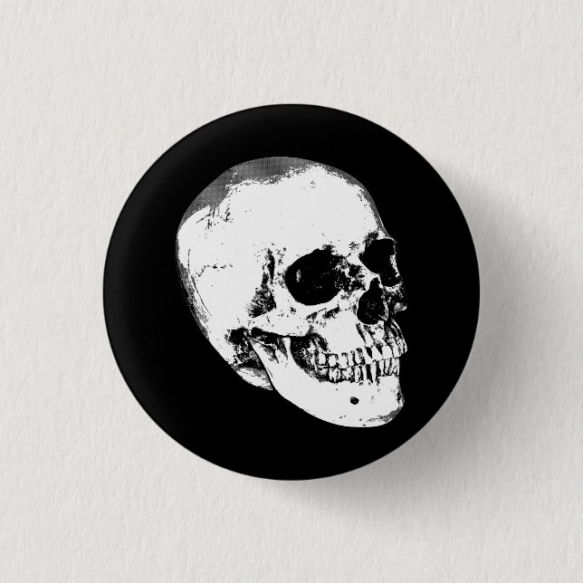 Vintage Gothic Skull 3 Cm Round Badge (Front)