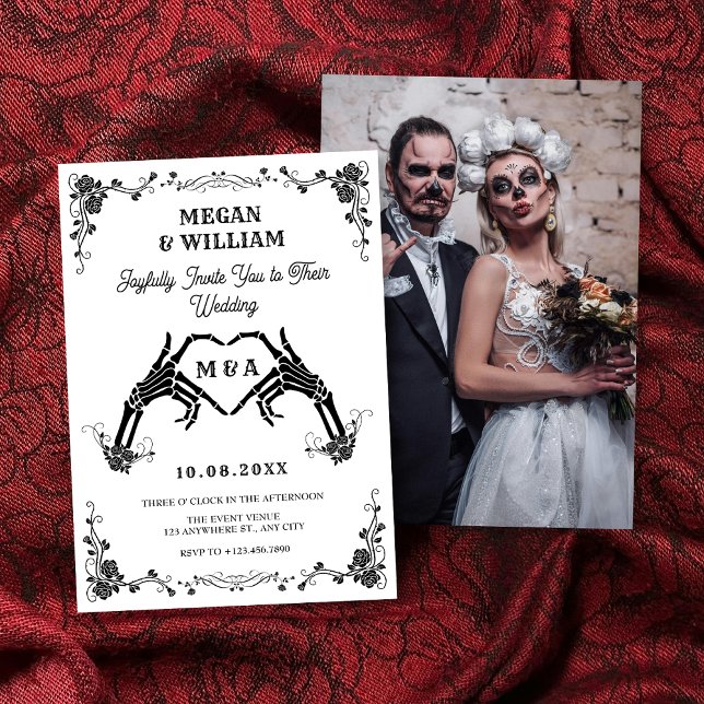 Vintage Gothic skull heart wedding  Invitation (Creator Uploaded)