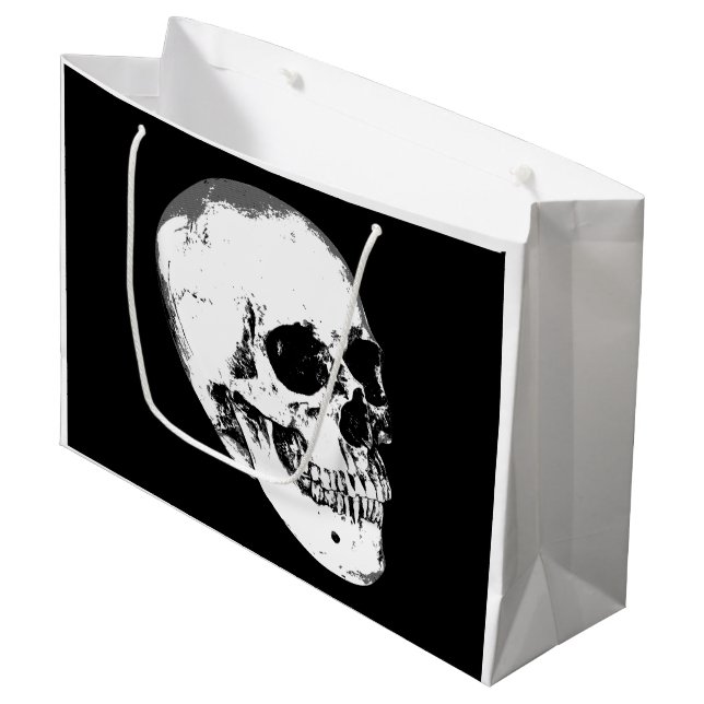 Vintage Gothic Skull Large Gift Bag (Front Angled)
