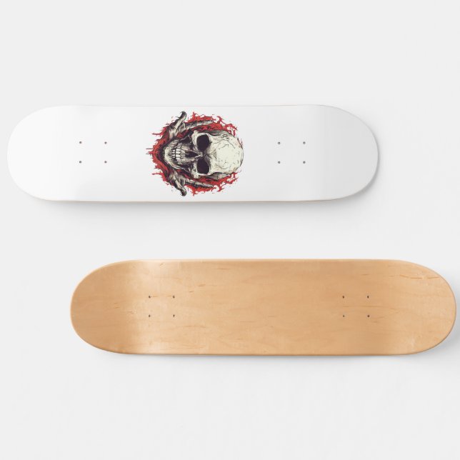 Vintage Gothic Skull Skateboard (Horz)